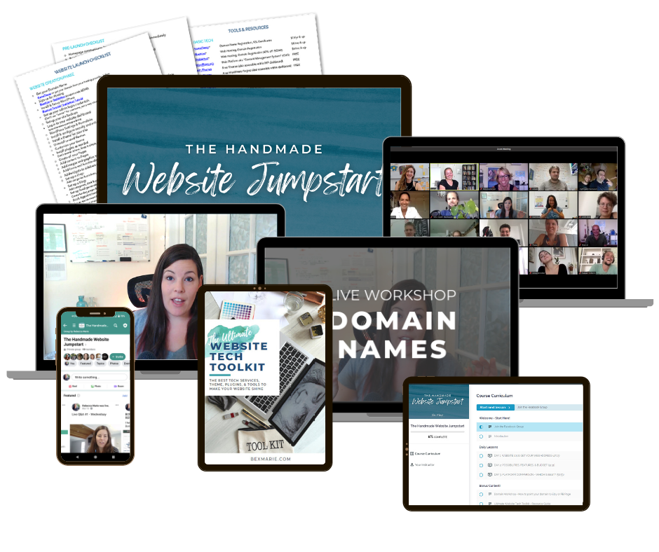 Jumpstart your website mini course for handmade ecommerce sellers